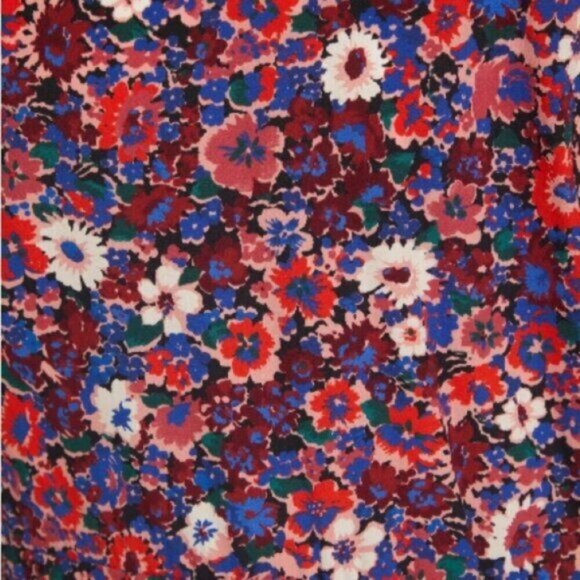 NWT- VERONICA BEARD -Louella Floral Print Long Sleeve Dress In Berry Multi - Picture 5 of 13